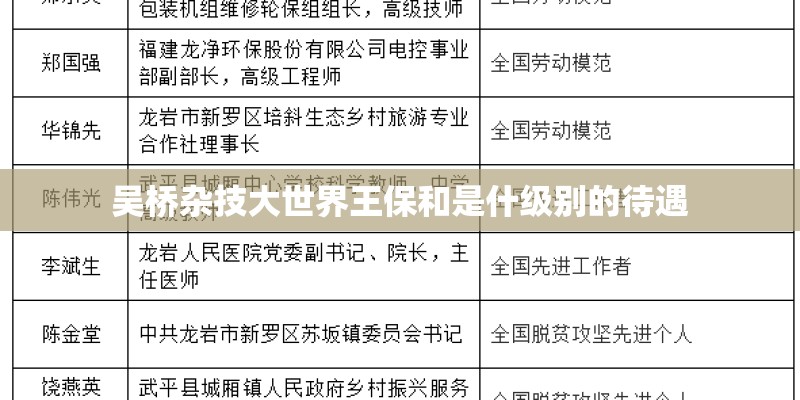 吴桥杂技大世界王保和是什级别的待遇
