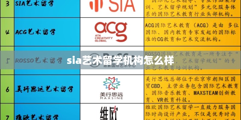 sia艺术留学机构怎么样
