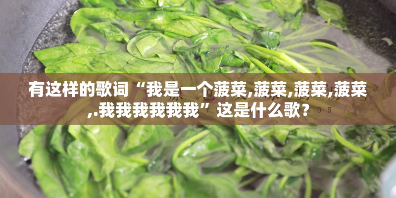 有这样的歌词“我是一个菠菜,菠菜,菠菜,菠菜,.我我我我我我”这是什么歌？